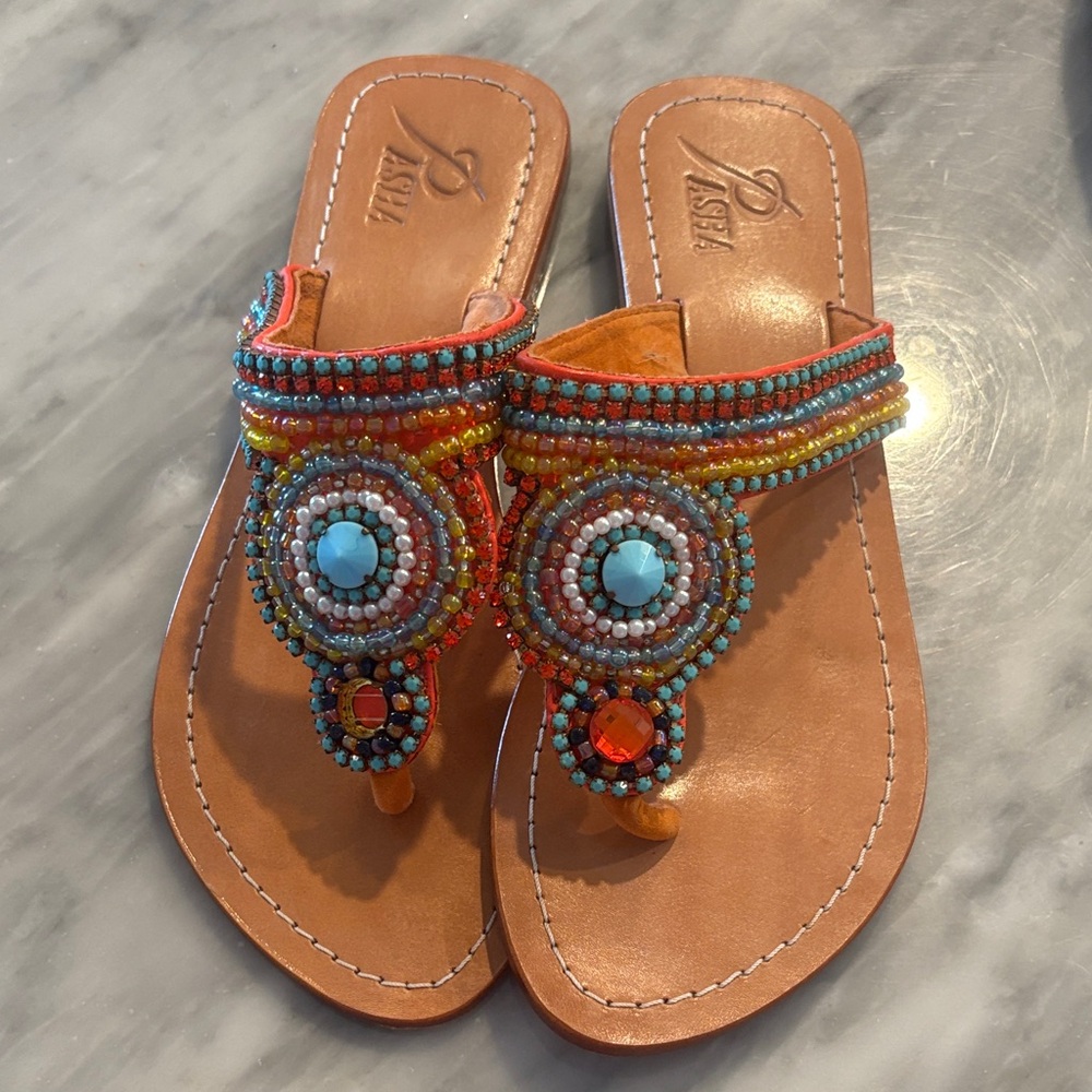 Colorful Beaded Sandals